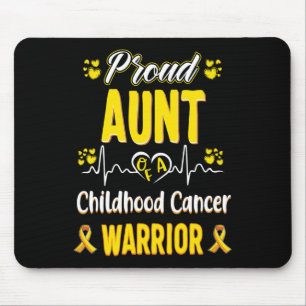 Proud Aunt Childhood Cancer Warrior Awareness Ribb Mouse Pad