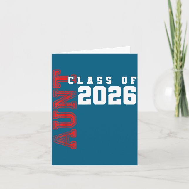 Proud Aunt Class 2026 Graduate Illustration Card (Front)