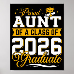 Proud Aunt Class 2026 Graduate Illustration Poster