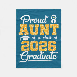 Proud Aunt Class 2026 Senior Artwork Fleece Blanket