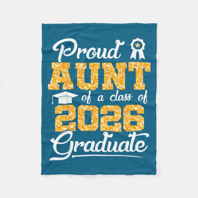 Proud Aunt Class 2026 Senior Artwork Fleece Blanket (Front)