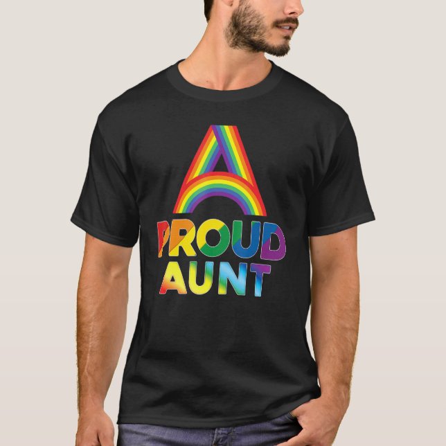 Proud Aunt Lgbt Pride Gay Lesbian Rainbow Colourfu T-Shirt (Front)