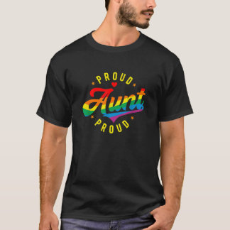 Proud Aunt LGBTQ Rainbow T Shirt