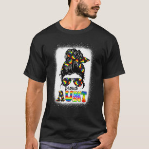 Proud Aunt Messy Bun Hair Lgbtq Support Gay Pride T-Shirt