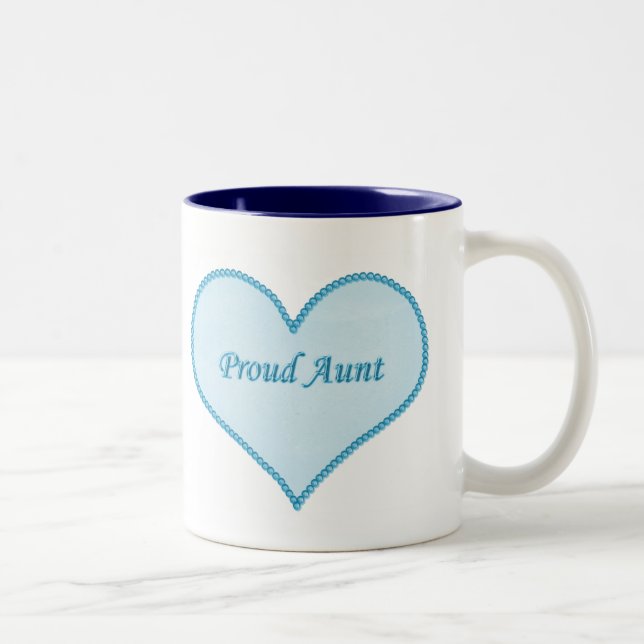 Proud Aunt Mug, Blue Two-Tone Coffee Mug (Right)