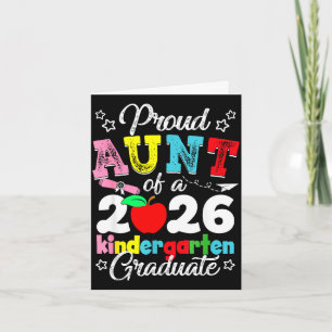 Proud aunt of 2026 kindergarten graduation graduat card