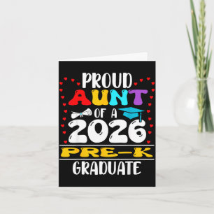 Proud aunt of 2026 pre-k graduate mothers day card