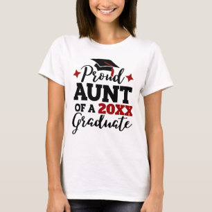 Proud Aunt of a 2022 graduate black red tassel T-S T-Shirt