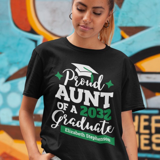 Proud Aunt of a 2023 graduate black green tassel T-Shirt (Creator Uploaded)