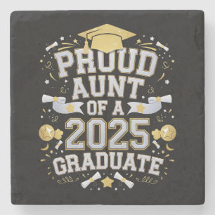 Proud Aunt Of A 2025 Graduate Graduation Family Stone Coaster