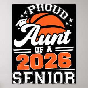 Proud Aunt Of A 2026 Senior Sketll Graduation Aunt Poster