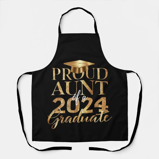 Proud Aunt of a Class of 2024 Senior Graduation Apron (Front)