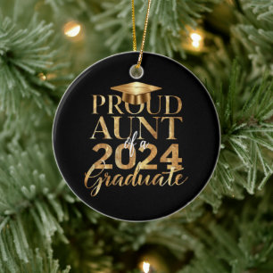 Proud Aunt of a Class of 2024 Senior Graduation Ceramic Ornament