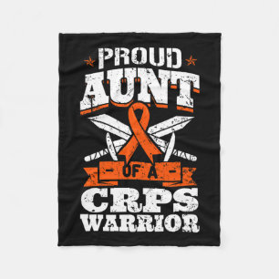 Proud Aunt Of A Crps Warrior Rsd Awareness Ribbon Fleece Blanket