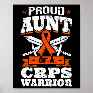 Proud Aunt Of A CRPS Warrior RSD Awareness Ribbon Poster