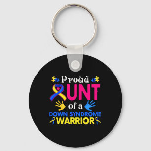 Proud Aunt Of A Down Syndrome Awesome Awareness Fa Key Ring
