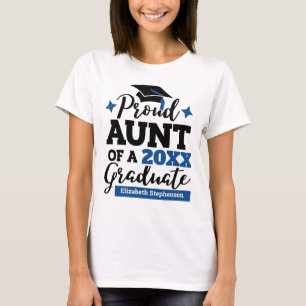 Proud Aunt of a graduate black blue T-Shirt
