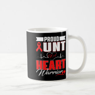 Proud Aunt Of A Heart Warrior Heart Disease Awaren Coffee Mug