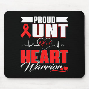 Proud Aunt Of A Heart Warrior Heart Disease Awaren Mouse Pad