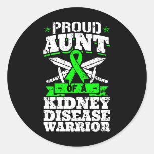 Proud Aunt Of A Kidney Disease Warrior Renal Ckd A Classic Round Sticker