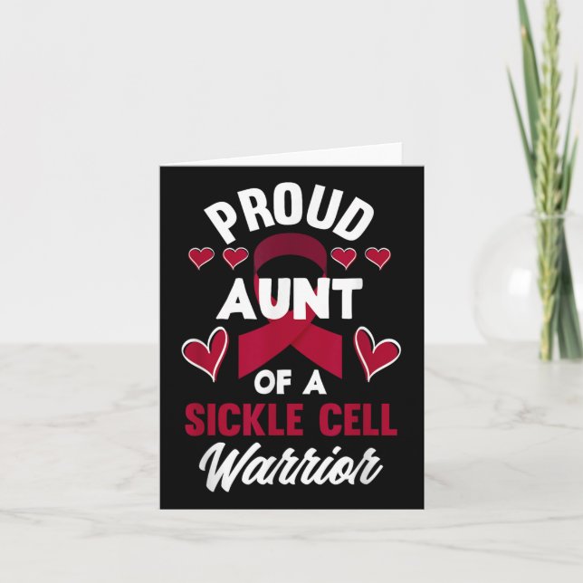 Proud Aunt Of A Sickle Cell Warrior Sickle Cell Card (Front)