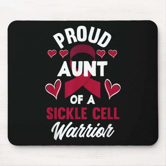 Proud Aunt Of A Sickle Cell Warrior Sickle Cell Mouse Pad (Front)