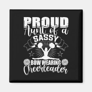 Proud Aunt Of A Sy Bow Wearing Cheerleader Cheerle Magnet