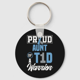 Proud Aunt Of A T1d Warrior Diabetes Awareness Key Ring