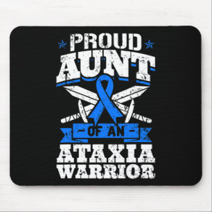 Proud Aunt Of An Ataxia Warrior Awareness Ribbon D Mouse Pad