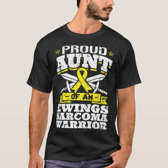 Proud Aunt Of An Ewings Sarcoma Warrior Awareness  T-Shirt (Front)