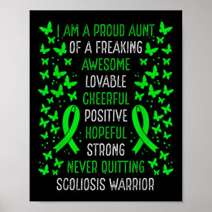 Proud Aunt Of Scoliosis Warrior Awareness Movement Poster