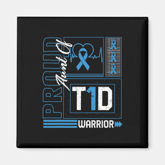 Proud Aunt Of T1D Warrior Ribbon Diabetes Awarenes Magnet
