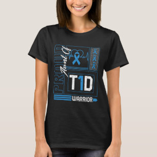 Proud Aunt Of T1d Warrior Ribbon Diabetes Awarenes T-Shirt