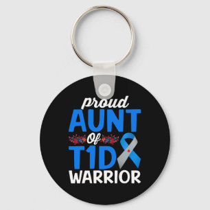 Proud Aunt Of T1d Warrior Survivor Diabetes Awaren Key Ring