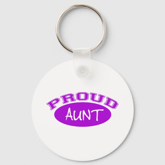 Proud Aunt (Purple) Key Ring (Front)