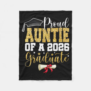 Proud Auntie 2026 Senior Graduate Artwork Fleece Blanket