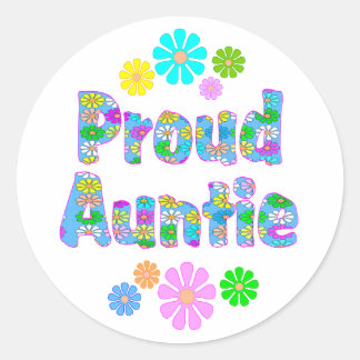 Proud Auntie Classic Round Sticker