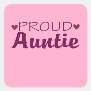 Proud auntie cute heart stickers