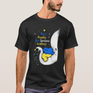 Proud Auntie Down Syndrome Awareness Day Elephant T-Shirt