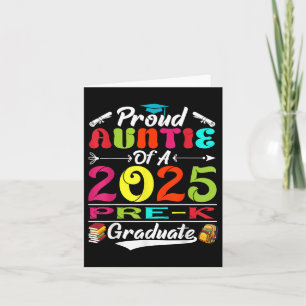 Proud Auntie Of 2025 Pre-k Graduate Graduation Pre Card