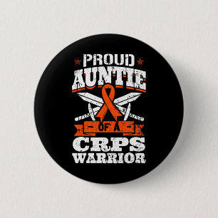 Proud Auntie Of A Crps Warrior Rsd Awareness Ribbo 6 Cm Round Badge