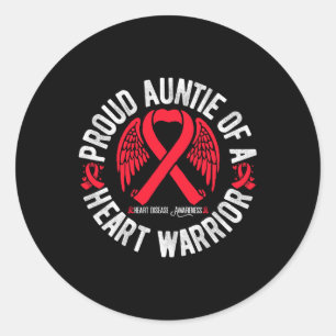 Proud Auntie Of A Heart Warrior Chd Heart Disease Classic Round Sticker