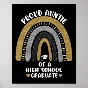 Proud Auntie Of A High School Graduate Rainbow Poster