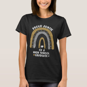 Proud Auntie Of A High School Graduate Rainbow  T-Shirt