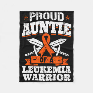 Proud Auntie Of A Leukaemia Warrior Awareness Bloo Fleece Blanket