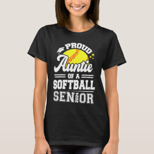 Proud Auntie Of A Softball Senior 2024 Graduate T-Shirt