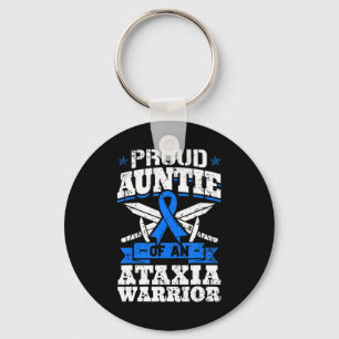 Proud Auntie Of An Ataxia Warrior Awareness Ribbon Key Ring