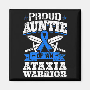Proud Auntie Of An Ataxia Warrior Awareness Ribbon Magnet