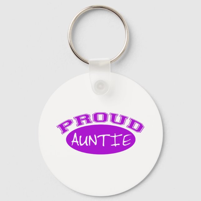 Proud Auntie (Purple) Key Ring (Front)