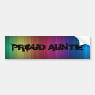 Proud Auntie rainbow bumper sticker